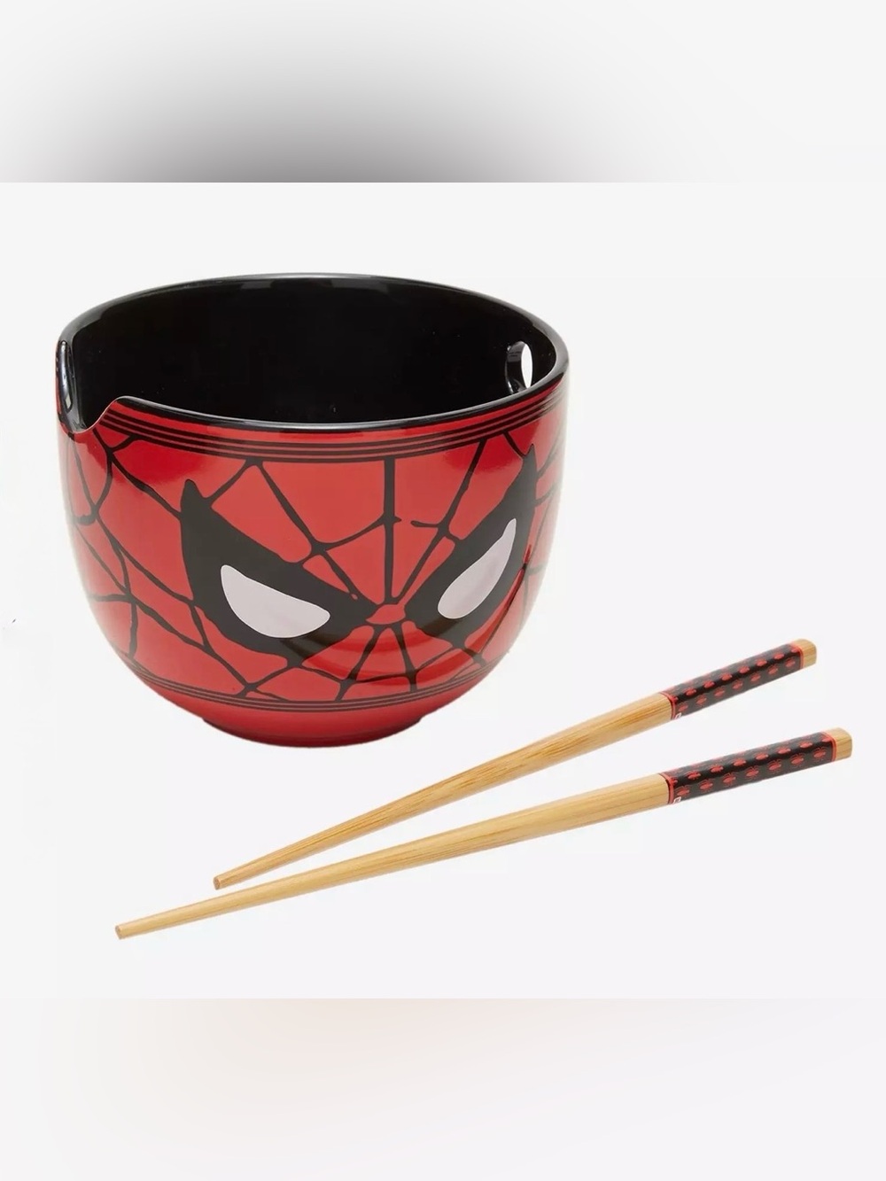 Marvel Red Spider-Man 20 oz. Ramen Noodle Bowl with Chopsticks- New